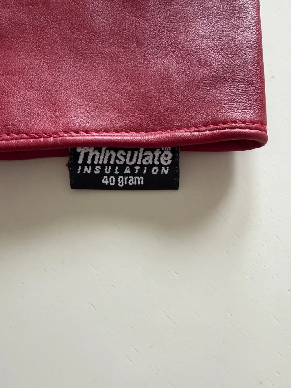 Thinsulate red leather gloves size medium